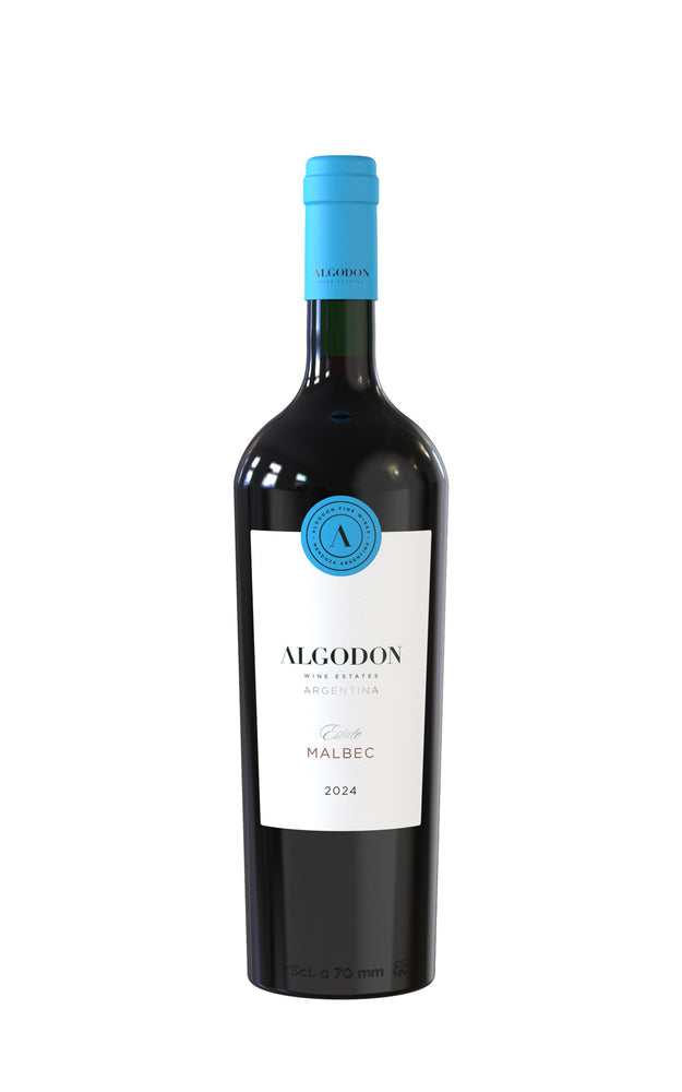 Algodon Estate Malbec 2024 bottle with blue capsule