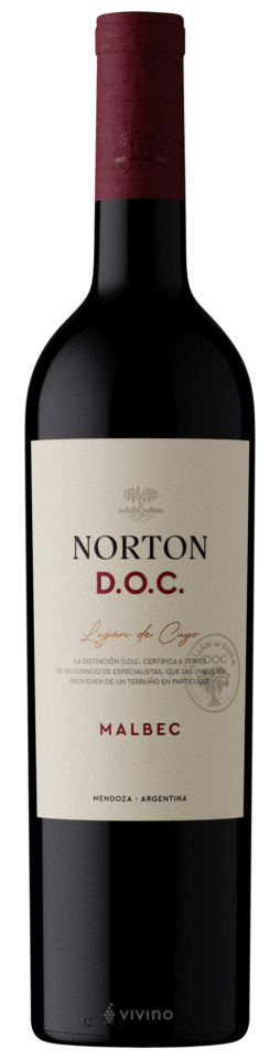 Bottle of Bodega Norton Malbec D.O.C.